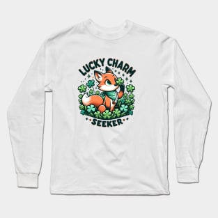 St. Patrick's day Fox Lucky Charm Seeker Long Sleeve T-Shirt